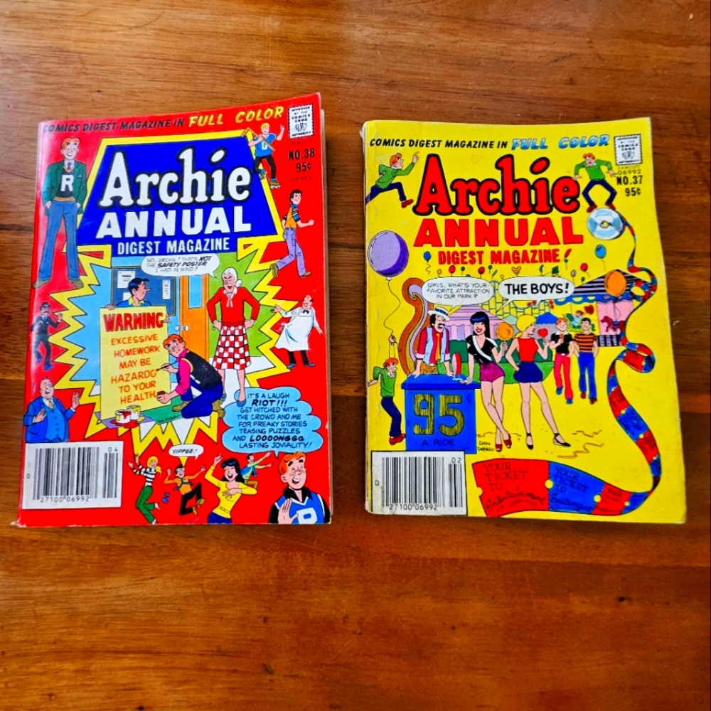 Vintage Archie Annual Digest Magazine Comics 1980 & 1981 Number 37 & Number 38